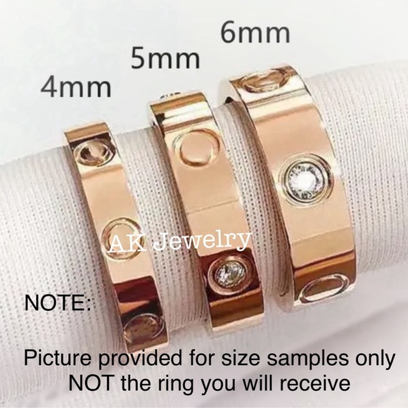 💎LUXURY 5mm PINK ROSE MEDIUM GOLD RING, Screw Design, GOLD Plated - Picture 5 of 6